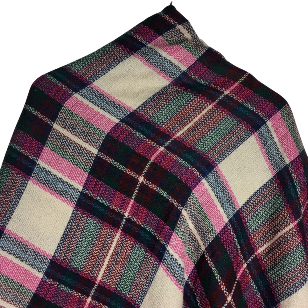 BLANKET SCARF Tartan Plaid Fringe Oversized Holiday Festive Christmas Cozy Shawl